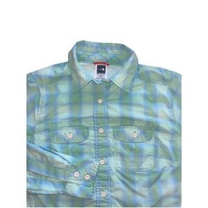 The North Face Long Sleeve Vapor Wick Button Down Shirt Womans Extra Small Green